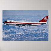 Air Canada 747 over de Rocky Mountains Poster (Voorkant)