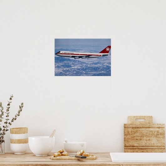 Air Canada 747 over de Rocky Mountains Poster (Keuken)