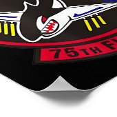 Air Ce 75th Fighter Squadron Insignia Tiger Sharks Poster (Hoek)