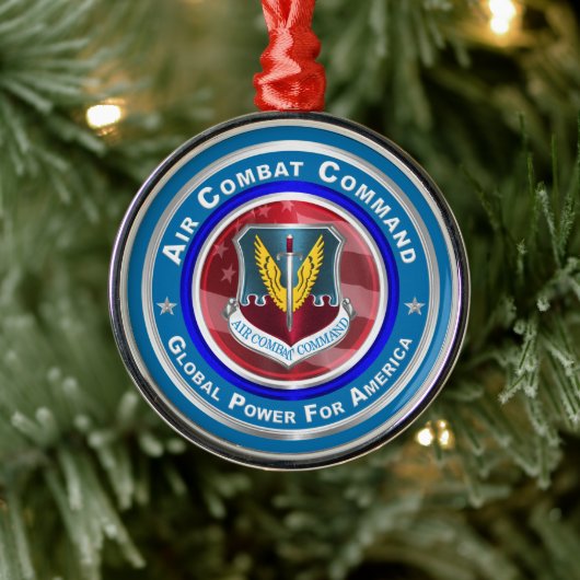 Air Combat Command Persoonlijke Kerstmis Metalen Ornament (Boom)