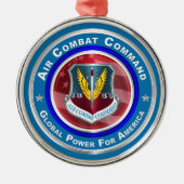 Air Combat Command Persoonlijke Kerstmis Metalen Ornament (Voorkant)