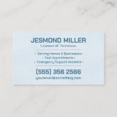 Air Conditioning – Repair, Service, Installation Visitekaartje (Achterkant)