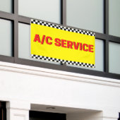 Air Conditioning Service Automotive Shop Yellow Spandoek (Buitenkant Gebouw)