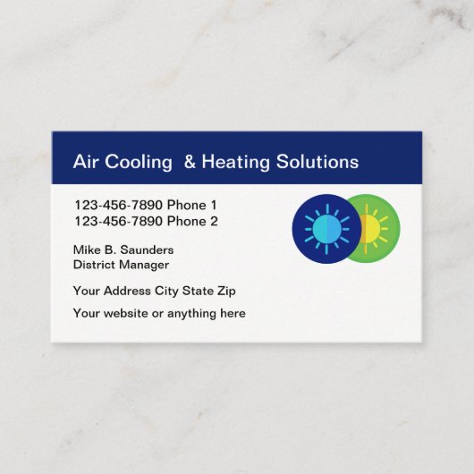 Air Conditioning Service Business Ca Visitekaartje (Voorkant)