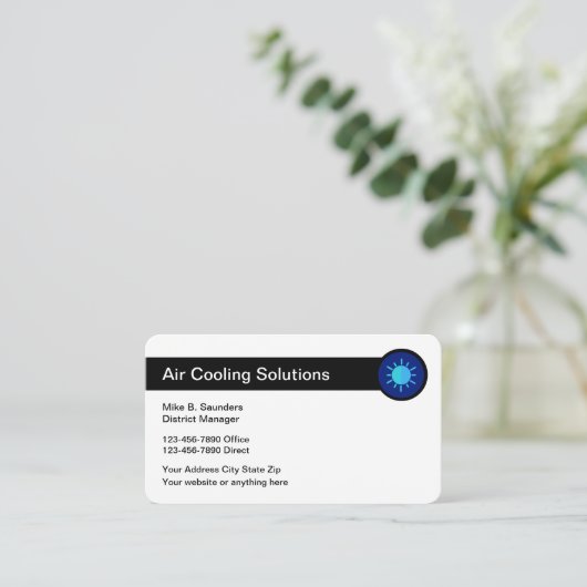 Air Conditioning Service Business-kaarten Visitekaartje (Staand voorkant)