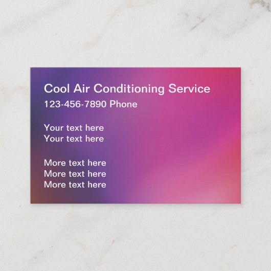 Air Conditioning Services, kleurrijk Visitekaartje (Voorkant)