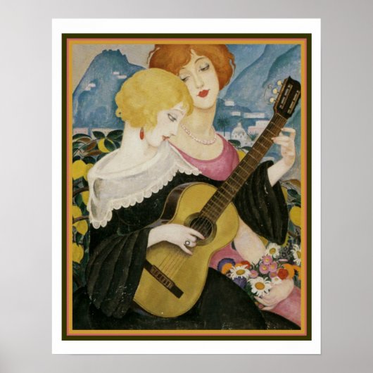 "Air de Capri" 1923 Gerda Wegener 16 x 20 Poster (Voorkant)