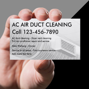 Air Duct Cleaning visitekaartjes