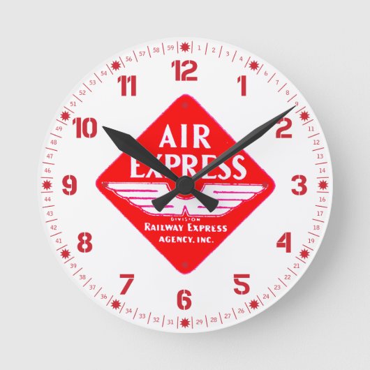 Air Express via Railway Express Agency Wall Clock Ronde Klok (Voorkant)