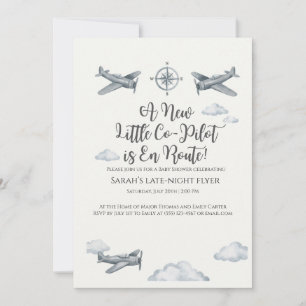 Air Force Baby Shower Uitnodiging Kleine Co-Piloot