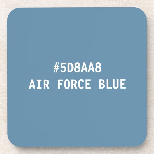 Air Force Blue Hex-kleurcode Bekeronderleggerset Bier Onderzetter (Voorkant)