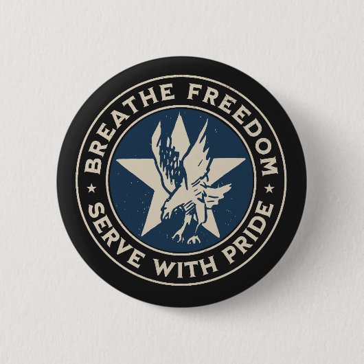 Air Force - Breathe freedom, serve with pride. Ronde Button 5,7 Cm (Voorkant)
