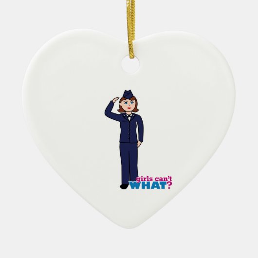Air Force Girl Keramisch Ornament (Voorkant)