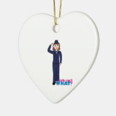 Air Force Girl Keramisch Ornament (Links)