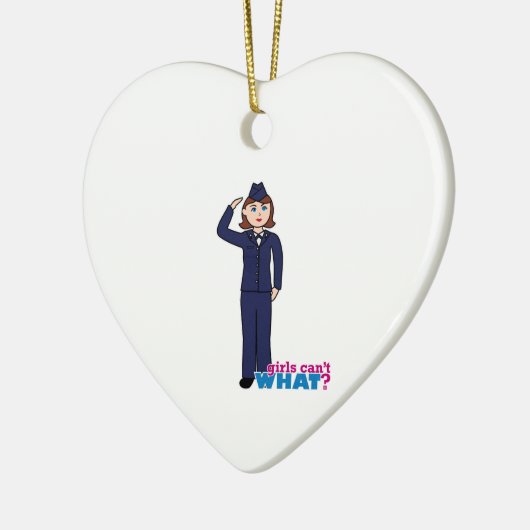 Air Force Girl Keramisch Ornament (Links)