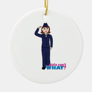 Air Force Girl Keramisch Ornament