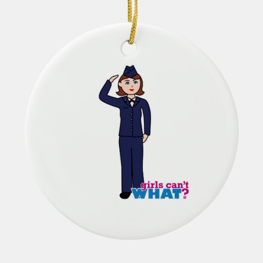 Air Force Girl Keramisch Ornament (Voorkant)