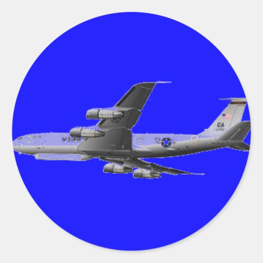 AIR FORCE JET VLIEGTUIG RONDE STICKER (Voorkant)