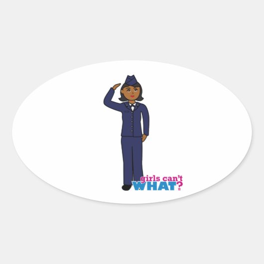 Air Force Jurk Blues Donker Ovale Sticker (Voorkant)