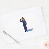 Air Force Jurk Blues Donker Ovale Sticker (Envelop)