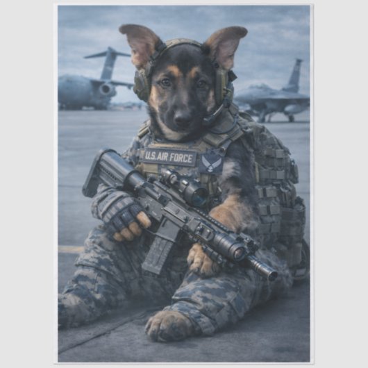 Air Force Pupper  Tissuepapier (Voorkant)