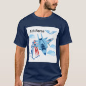 AIR Force USA Jet Red White T-shirt (Voorkant)