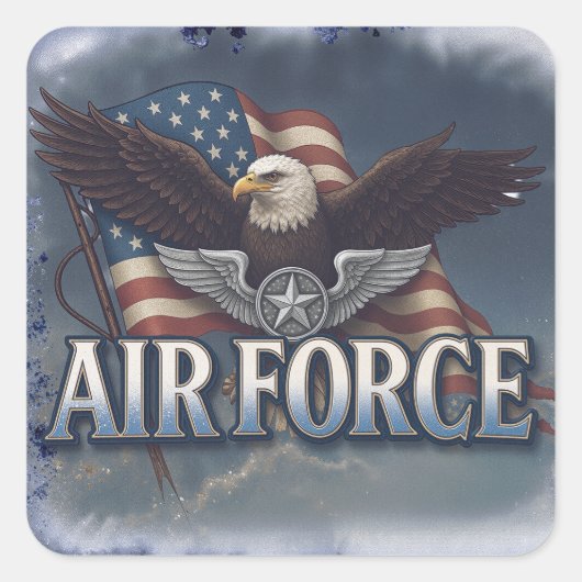 Air Force (USAF) Vierkante Sticker (Voorkant)