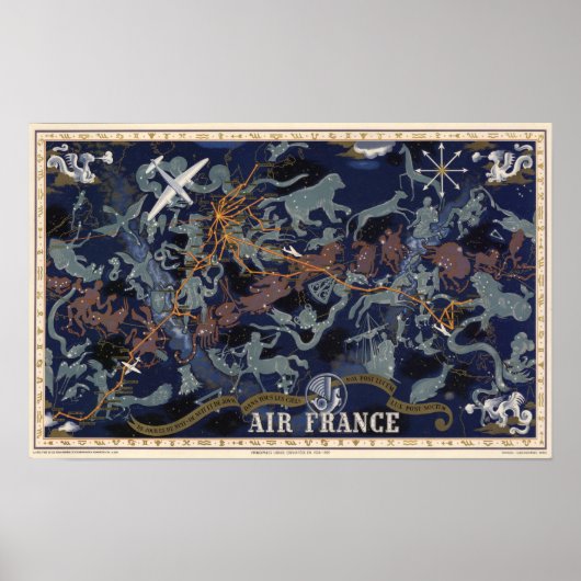 Air France: De nuit et de jour dans tous les ciel Poster (Voorkant)