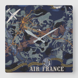 Air France : De nuit et de jour in de tous les cie Vierkante Klok