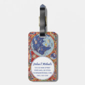 Air France Map of the World Bagagelabel (Achterkant verticaal)