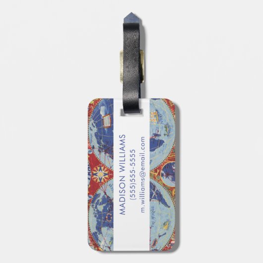 Air France Map of the World Bagagelabel (Achterkant verticaal)