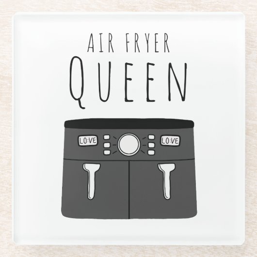 Air Fryer Queen Beverage Glazen Onderzetter (Voorkant)