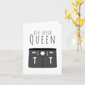 Air Fryer Queen Birthday Kaart (Gele Bloem)