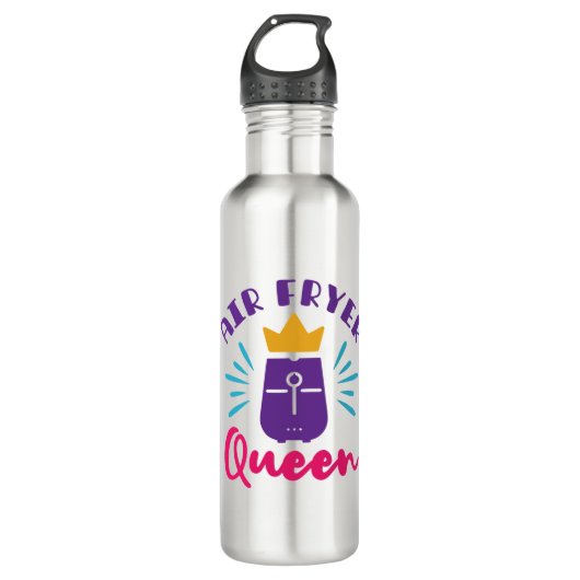 Air Fryer Queen Cook Cooking Chef Women Girls Waterfles (Voorkant)