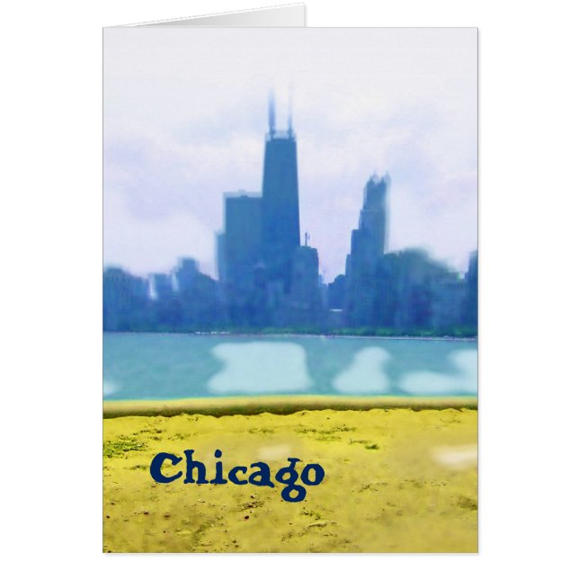 Air Geborstelde Chicago Skyline Kunst (Voorkant)