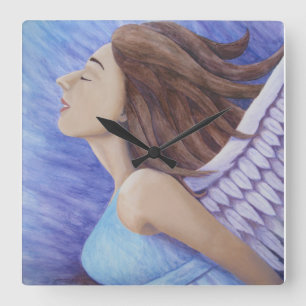 Air Goddess Vliegende Vierkante Muur Klok