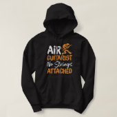 Air Guitarist No Strings Attached Pap Guitar en B Hoodie (Design voorkant)