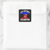 Air Hockey Champion Vierkante Sticker (Tas)