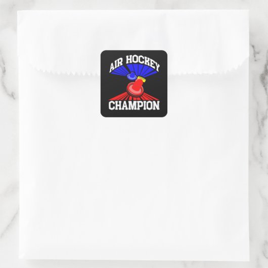 Air Hockey Champion Vierkante Sticker (Tas)
