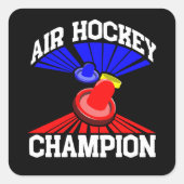 Air Hockey Champion Vierkante Sticker (Voorkant)
