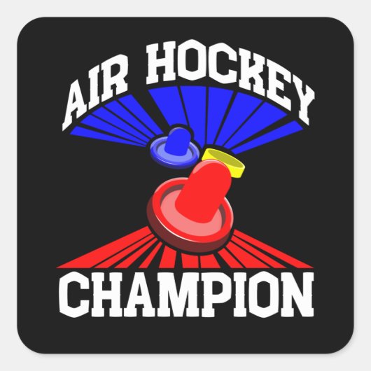 Air Hockey Champion Vierkante Sticker (Voorkant)