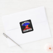 Air Hockey Champion Vierkante Sticker (Envelop)