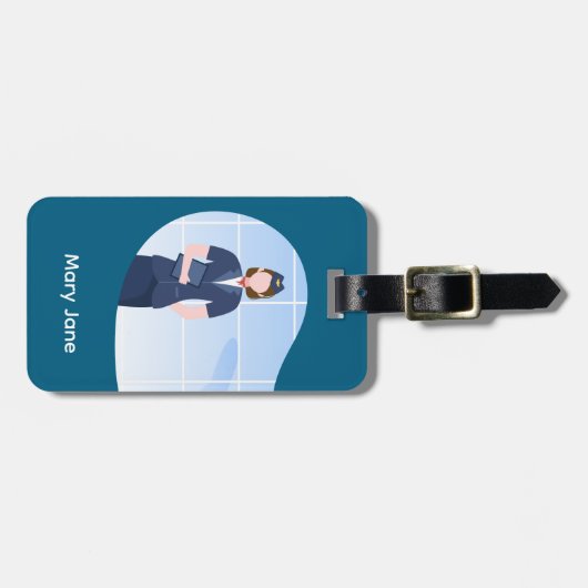 Air Hostess Flight Attendant  Bagagelabel (Voorkant horizontaal)