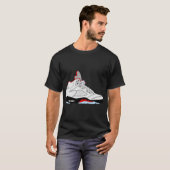 Air Jordan V (5) Fire Red Silver Tongue T-shirt (Voorkant volledig)