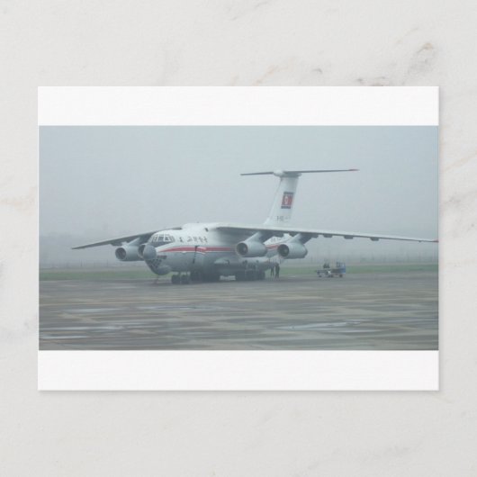 Air Koryo op de luchthaven Pyongyang, DVK Il-76 TD Briefkaart (Voorkant)