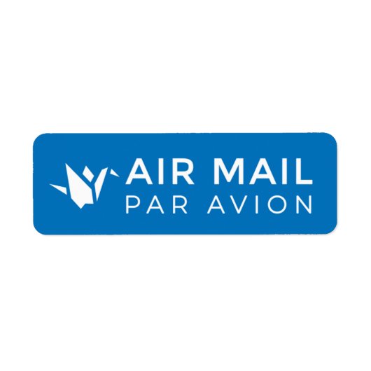 AIR MAIL AAVION AAVION 折 メり鶴鳥 origami , VoGELS ,  Etiket (Voorkant)