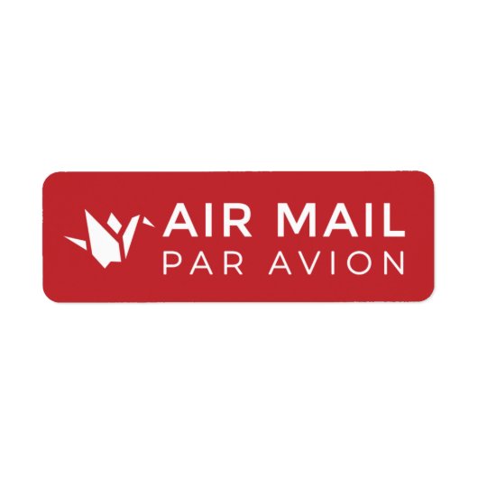 AIR MAIL AAVION AAVION 折 メり鶴鳥 origami , VoGELS ,  Etiket (Voorkant)