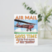 Air Mail bespaart tijd Briefkaart (Staand voorkant)