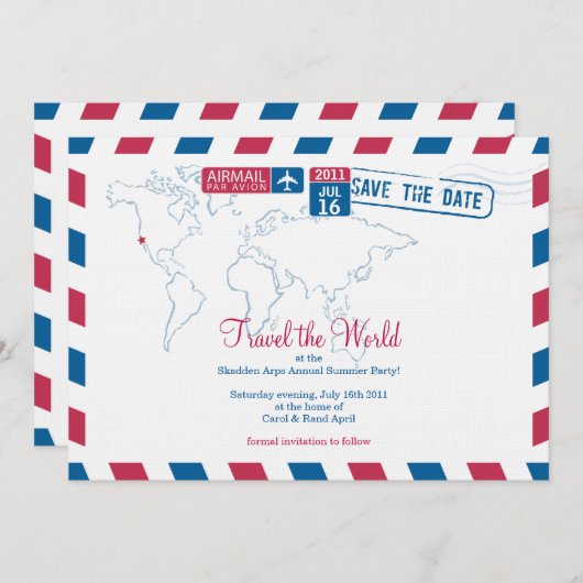 Air Mail Corporate Part Save The Date (Voorkant / Achterkant)