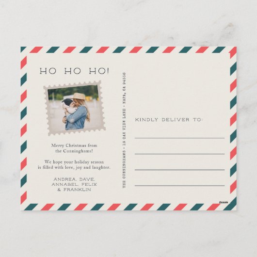 Air Mail Holiday Photo Collage Briefkaart (Achterkant)